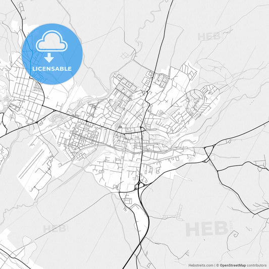 Vector PDF map of Prievidza, Slovakia