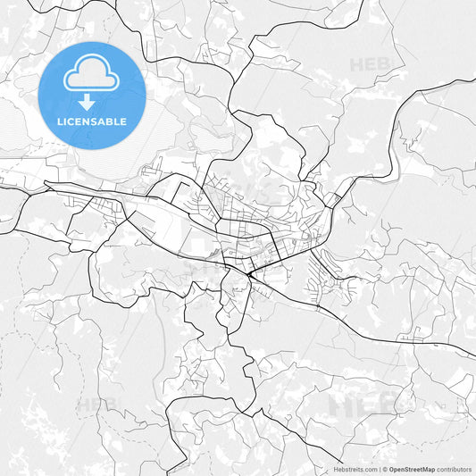Vector PDF map of Velenje, Slovenia