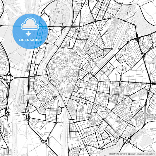 Vector PDF map of Sevilla, Spain