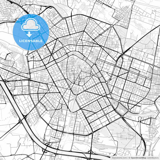 Vector PDF map of Valencia, Spain