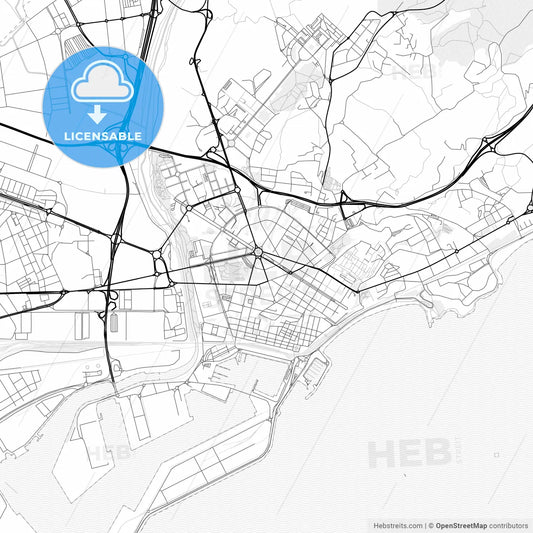 Vector PDF map of Tarragona, Spain