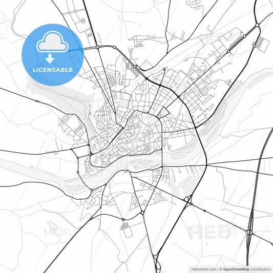 Vector PDF map of Zamora, Spain