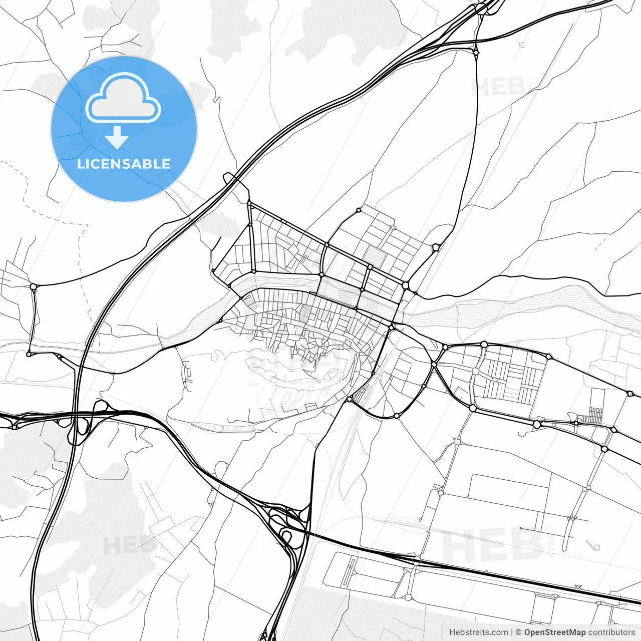 Vector PDF map of Sagunto, Spain
