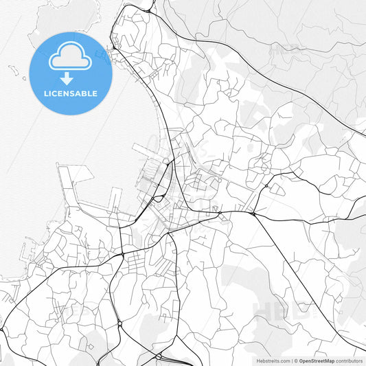 Vector PDF map of Vilagarcía de Arousa, Spain