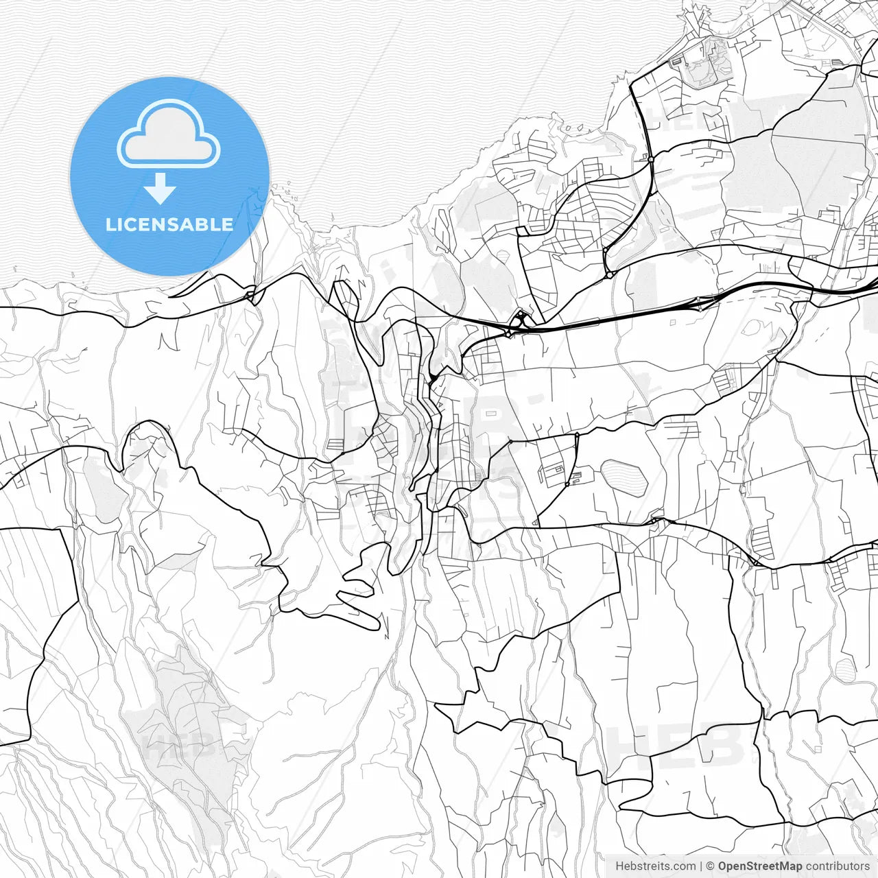 Vector PDF map of Realejo Alto, Spain