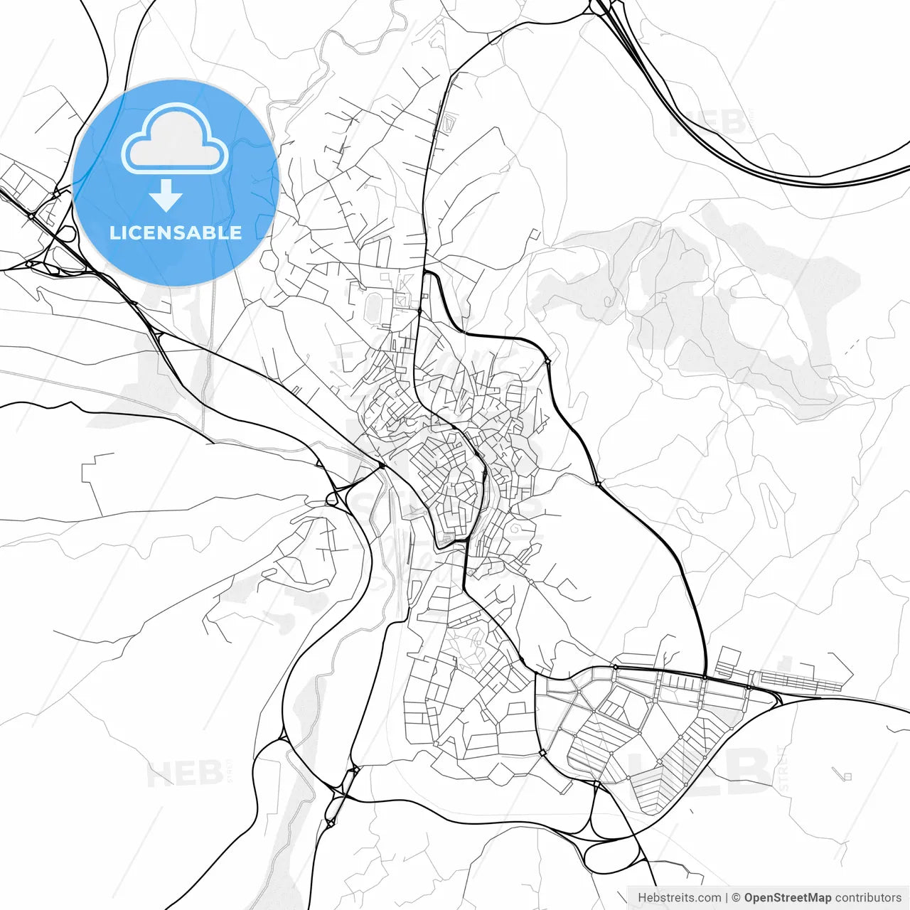 Vector PDF map of Teruel, Spain