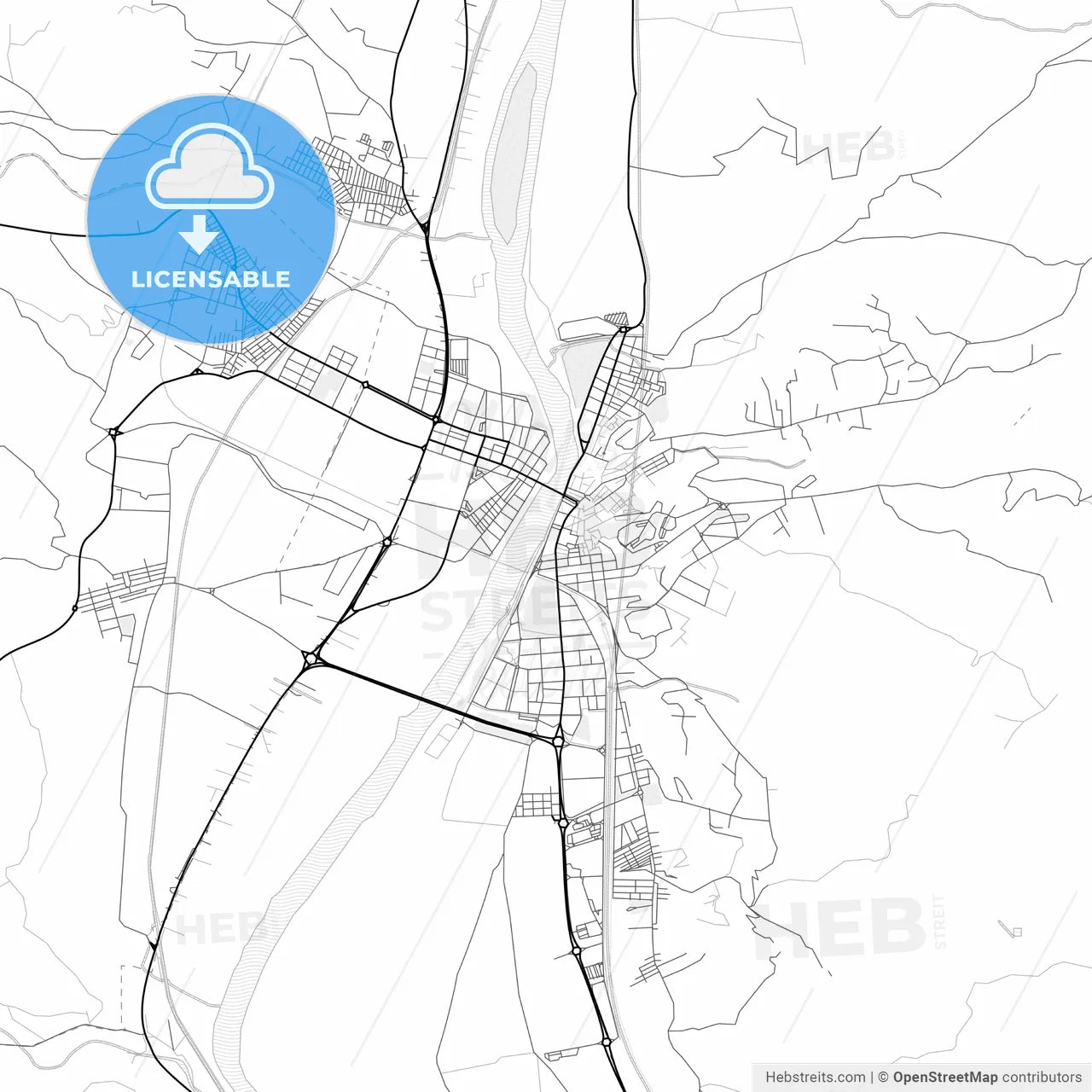 Vector PDF map of Tortosa, Spain