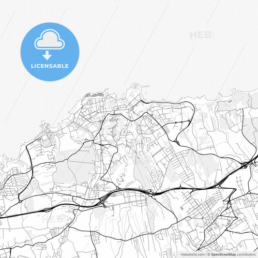 Vector PDF map of Puerto de la Cruz, Spain