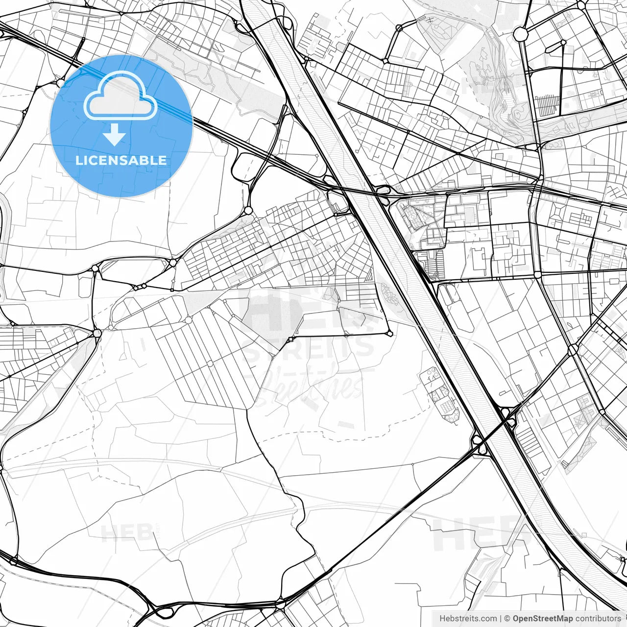 Vector PDF map of Xirivella, Spain