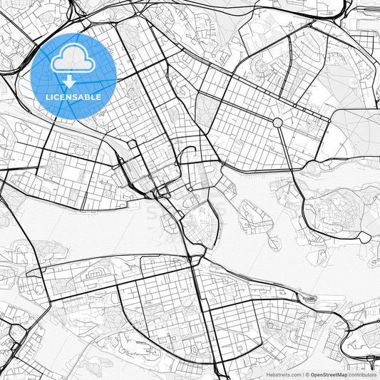 Vector PDF map of Stockholm, Sweden