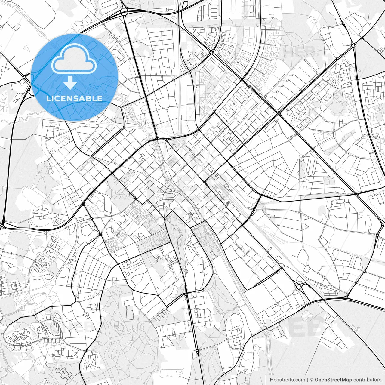 Vector PDF map of Uppsala, Sweden