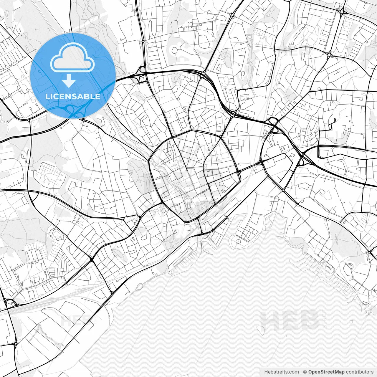 Vector PDF map of Västerås, Sweden