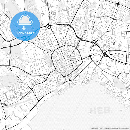 Vector PDF map of Västerås, Sweden
