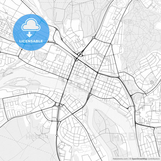 Vector PDF map of Umeå, Sweden