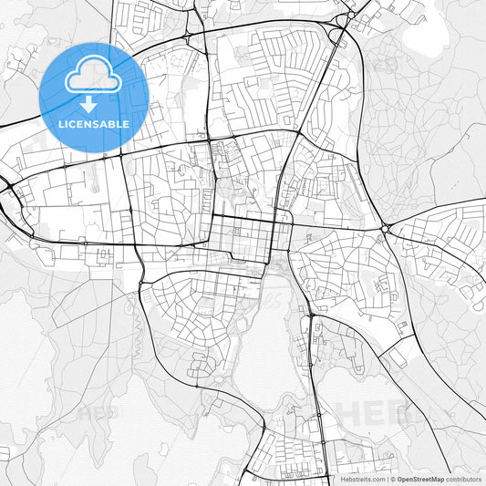 Vector PDF map of Växjö, Sweden