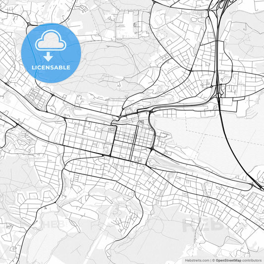 Vector PDF map of Sundsvall, Sweden