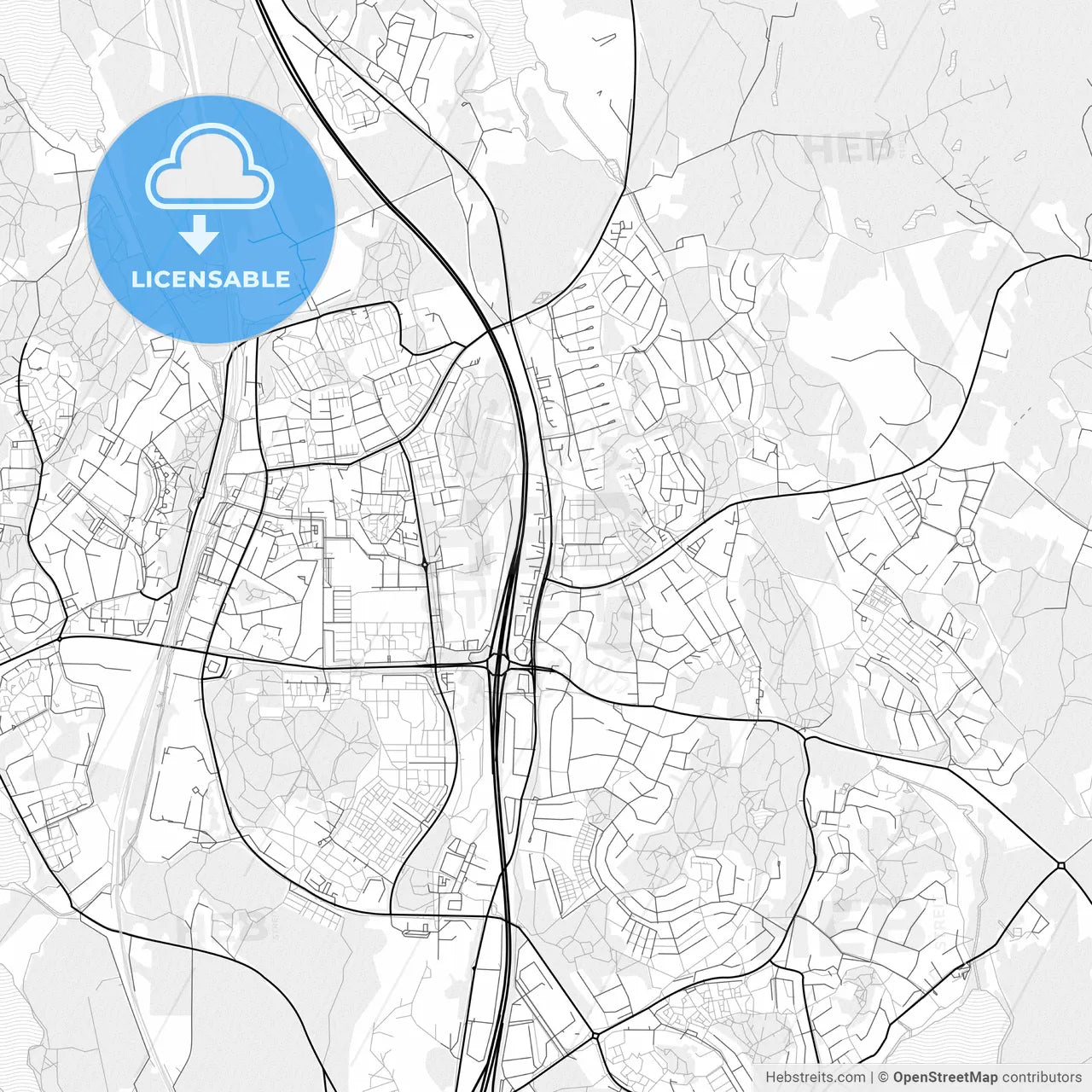 Vector PDF map of Upplands Väsby, Sweden