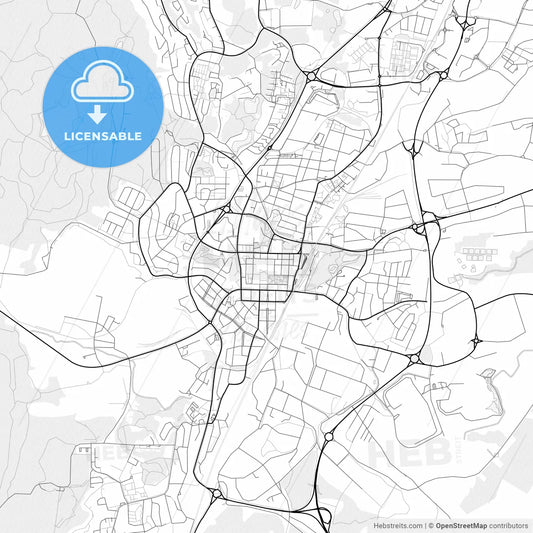 Vector PDF map of Skövde, Sweden