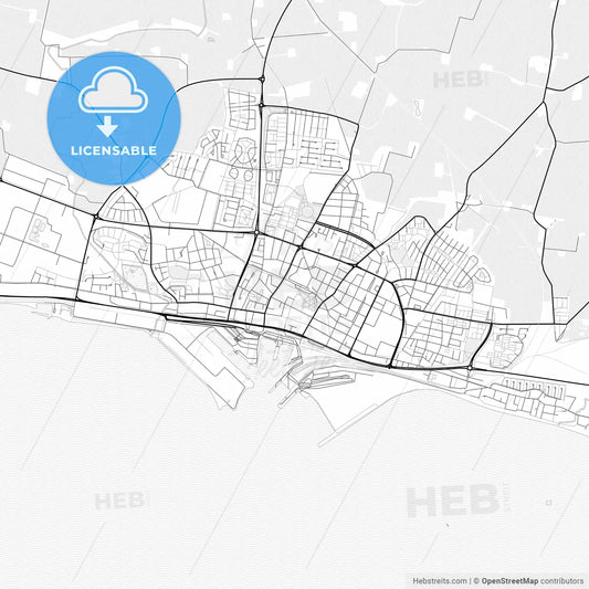 Vector PDF map of Trelleborg, Sweden