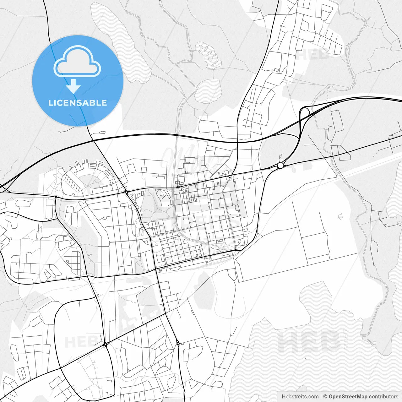 Vector PDF map of Sandviken, Sweden