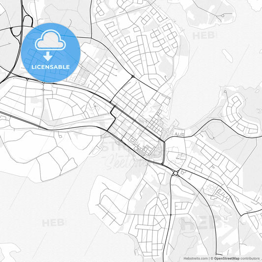 Vector PDF map of Piteå, Sweden