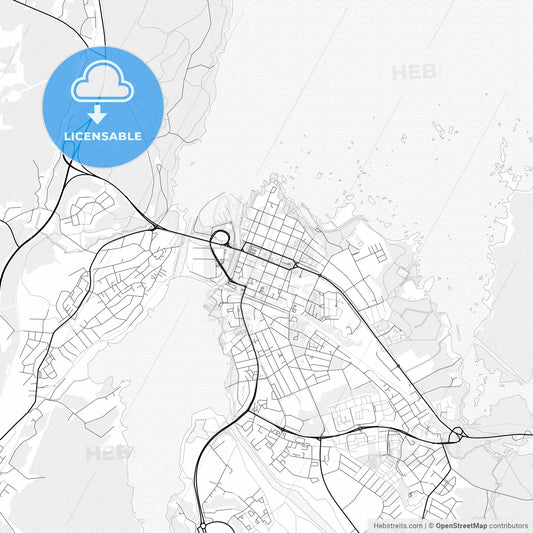 Vector PDF map of Vänersborg, Sweden