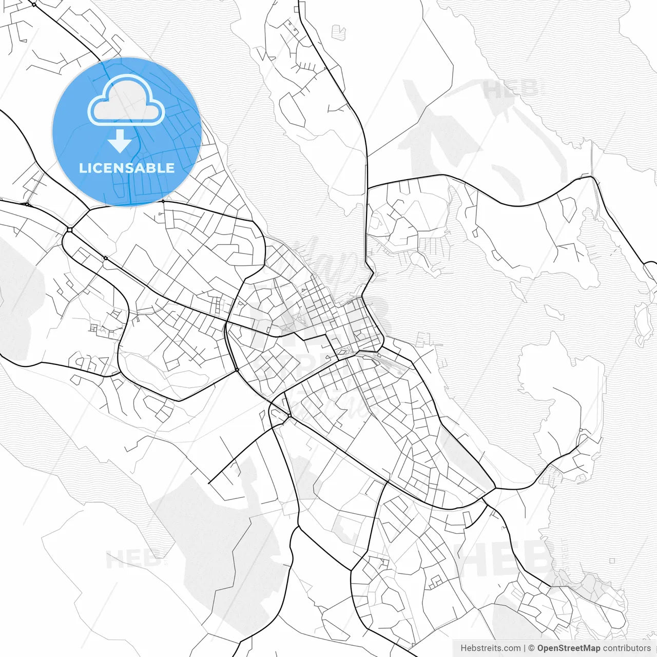 Vector PDF map of Västervik, Sweden