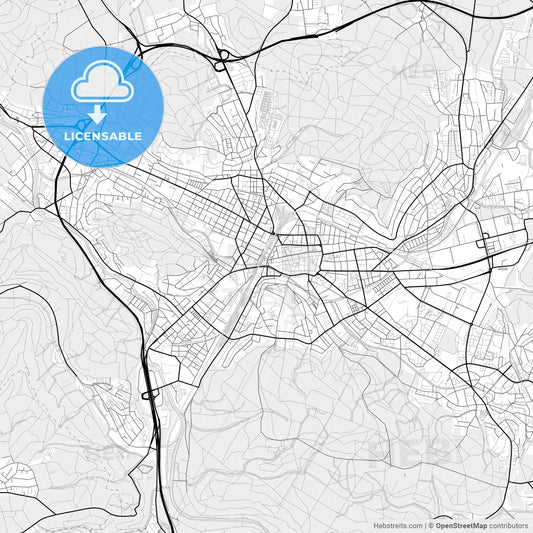 Vector PDF map of Winterthur, Switzerland