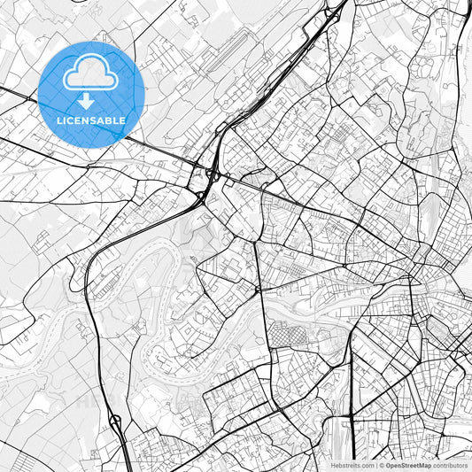 Vector PDF map of Vernier, Switzerland