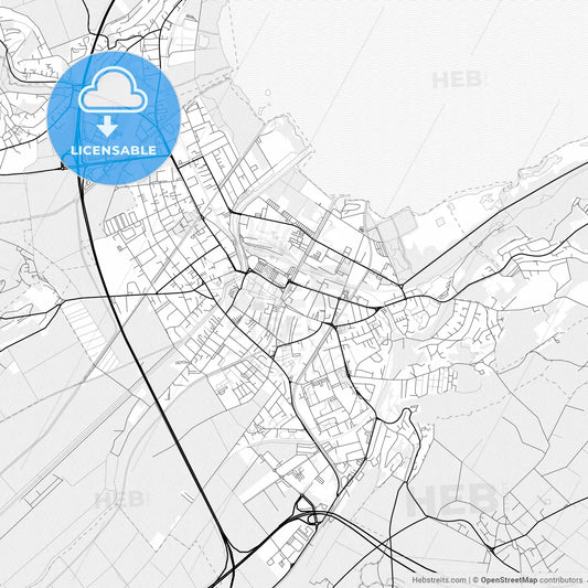 Vector PDF map of Yverdon-les-Bains, Switzerland
