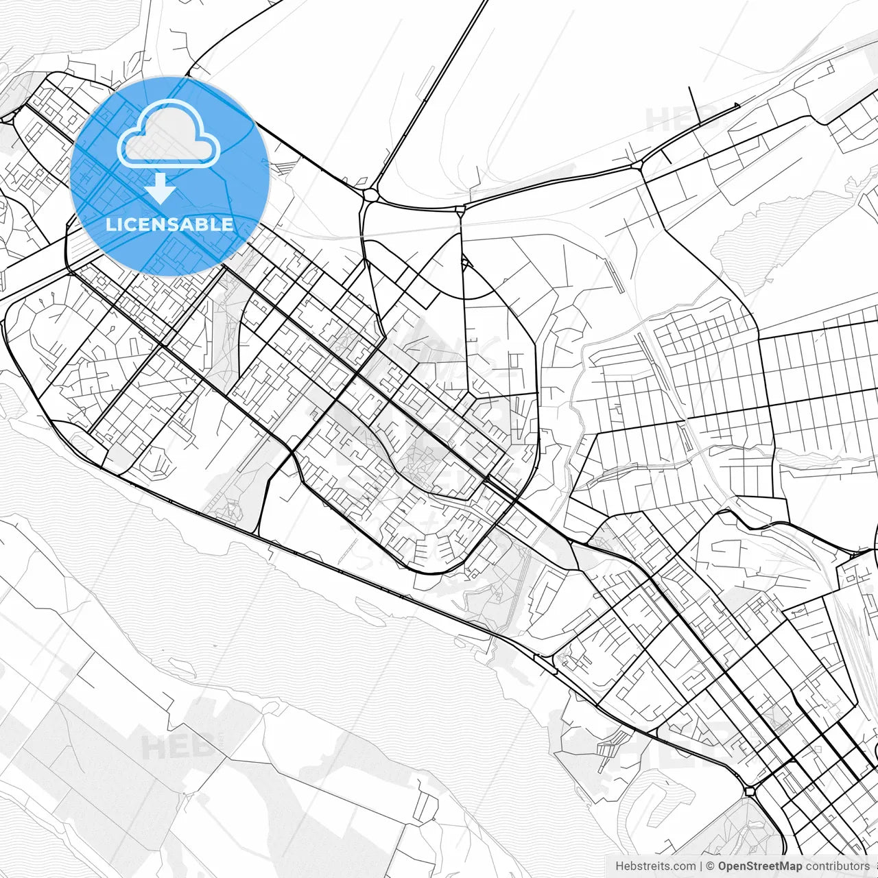 Vector PDF map of Zaporizhia, Ukraine