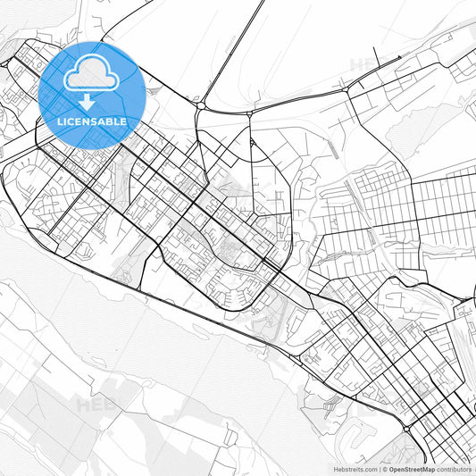 Vector PDF map of Zaporizhia, Ukraine