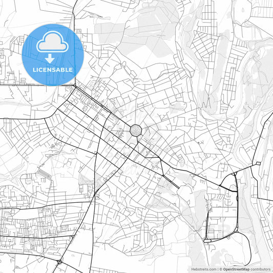 Vector PDF map of Poltava, Ukraine