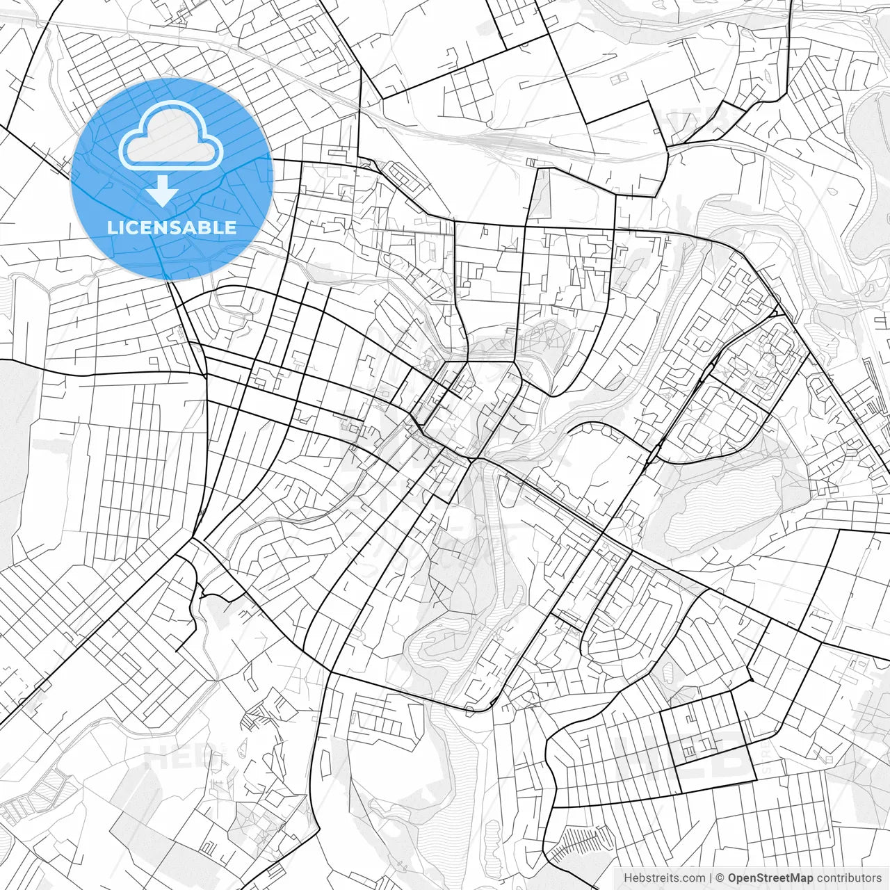 Vector PDF map of Sumy, Ukraine