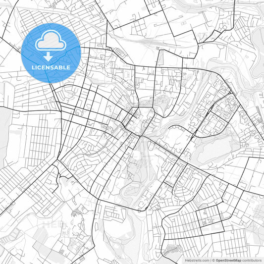 Vector PDF map of Sumy, Ukraine