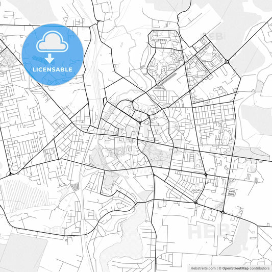 Vector PDF map of Rivne, Ukraine