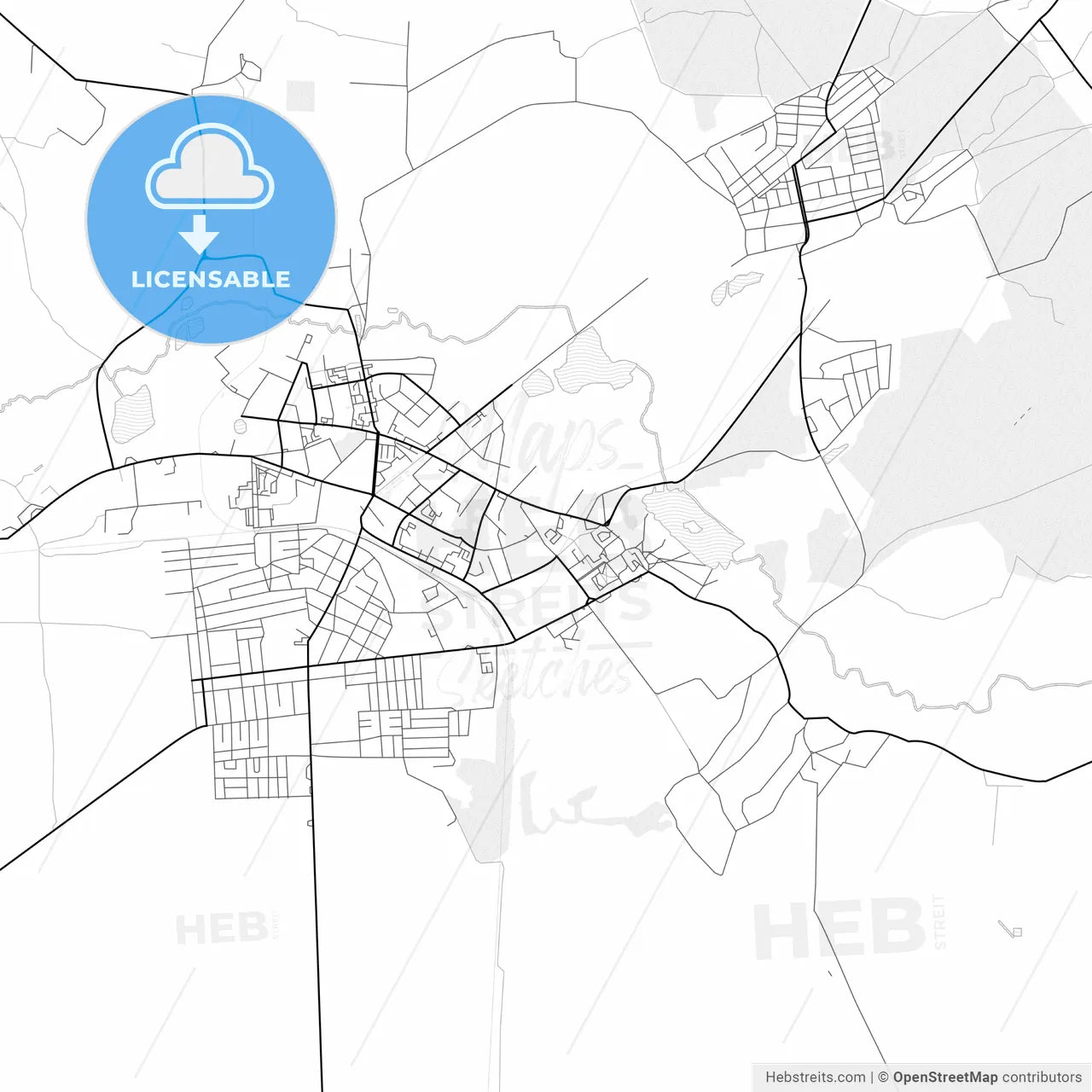 Vector PDF map of Shostka, Ukraine