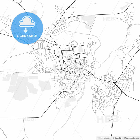 Vector PDF map of Romny, Ukraine