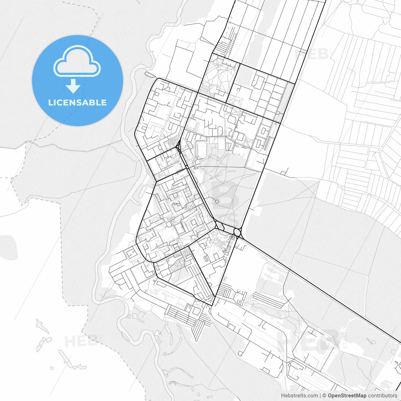 Vector PDF map of Varash, Ukraine