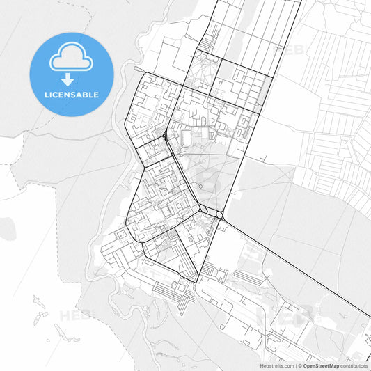 Vector PDF map of Varash, Ukraine