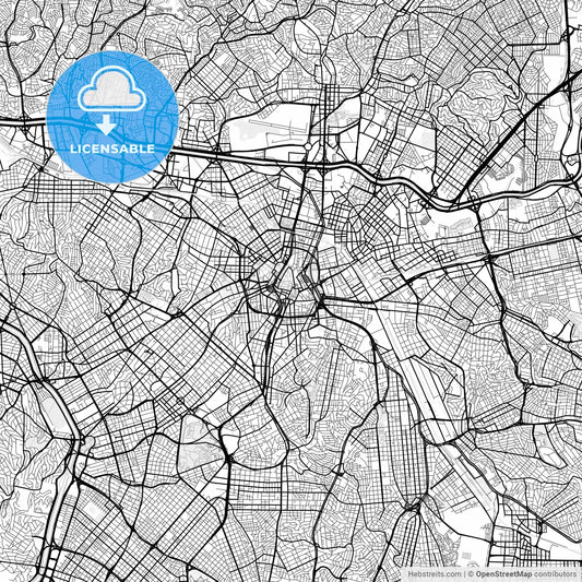 Vector PDF map of Sao Paulo, Brazil