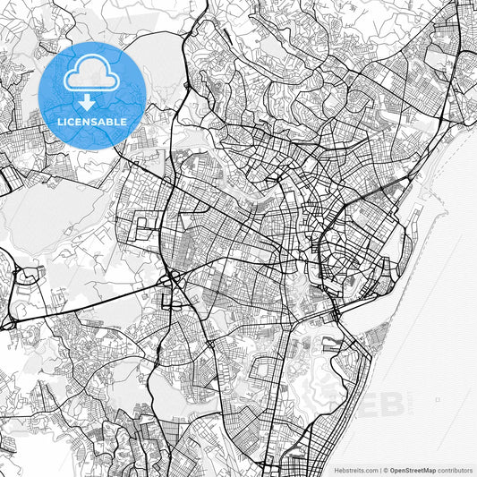 Vector PDF map of Recife, Brazil