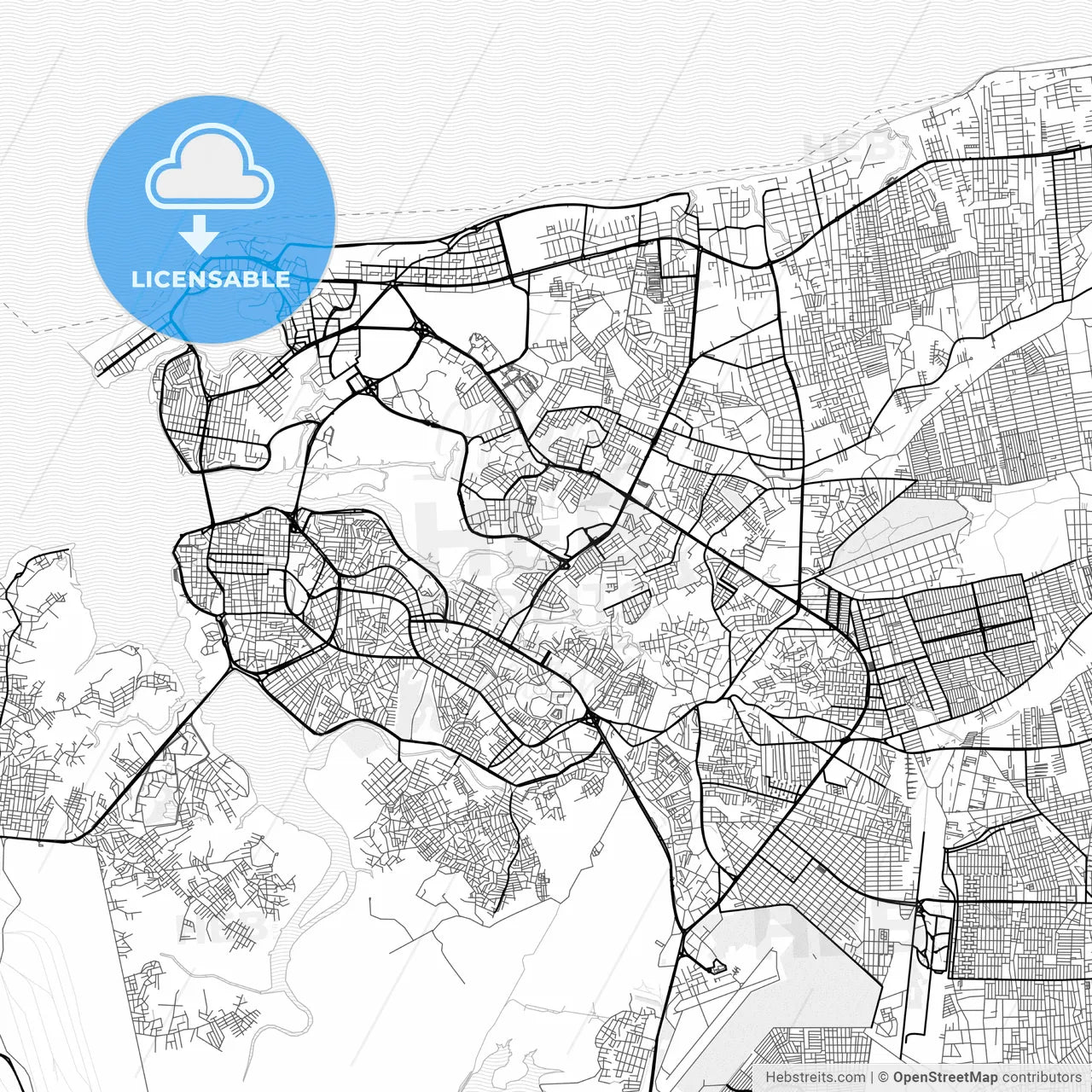 Vector PDF map of Sao Luis, Brazil