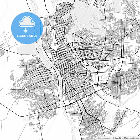 Vector PDF map of Teresina, Brazil