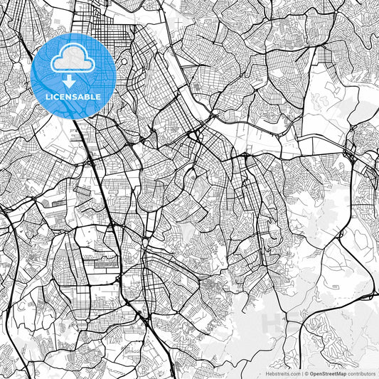 Vector PDF map of Santo Andre, Brazil