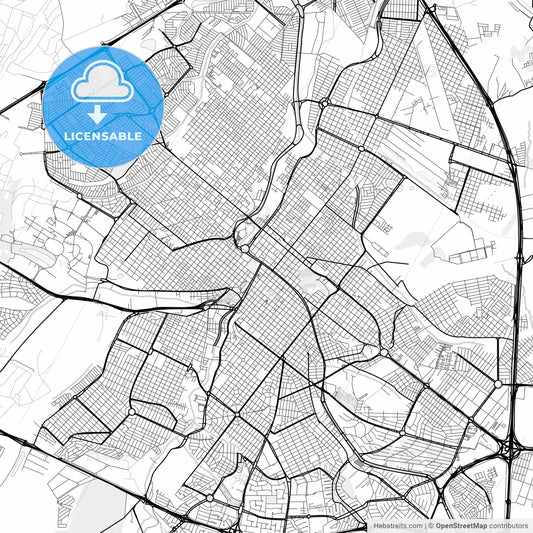 Vector PDF map of Ribeirao Preto, Brazil