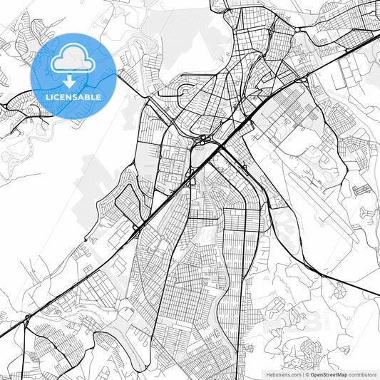 Vector PDF map of Sao Jose dos Campos, Brazil