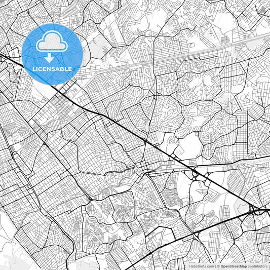 Vector PDF map of Sao Joao de Meriti, Brazil