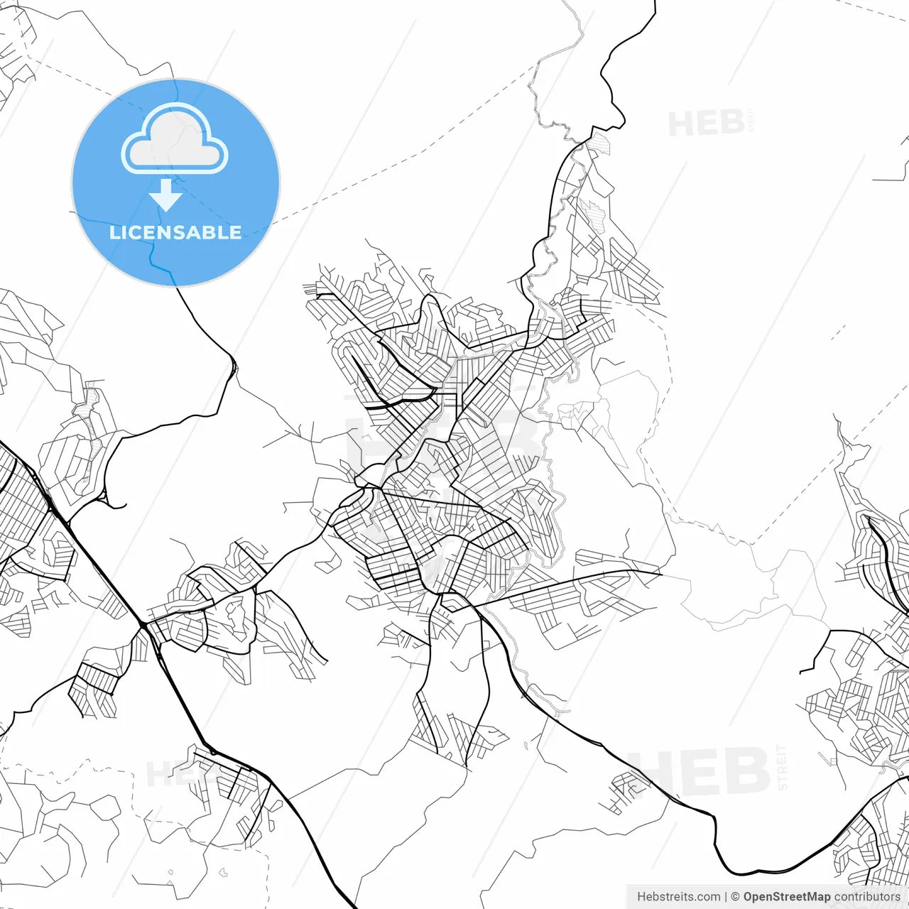Vector PDF map of Ribeirao das Neves, Brazil