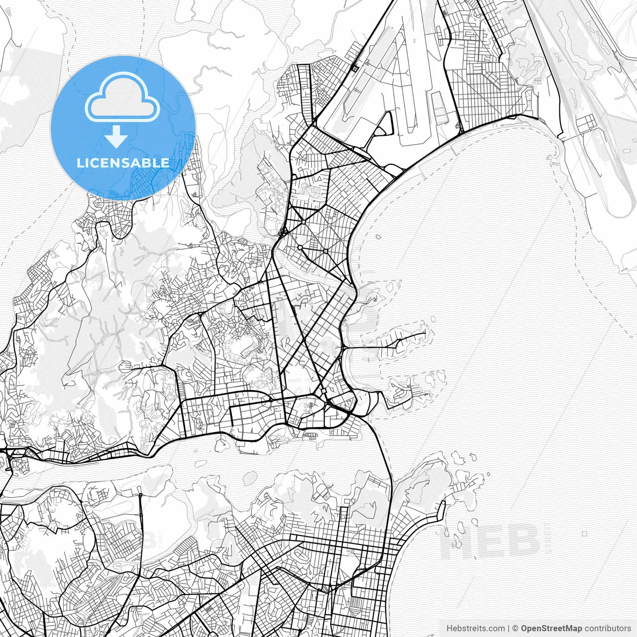 Vector PDF map of Vitoria, Brazil